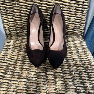 Vince Camuto Dark Brown Suede Pointed-Toe Pumps
